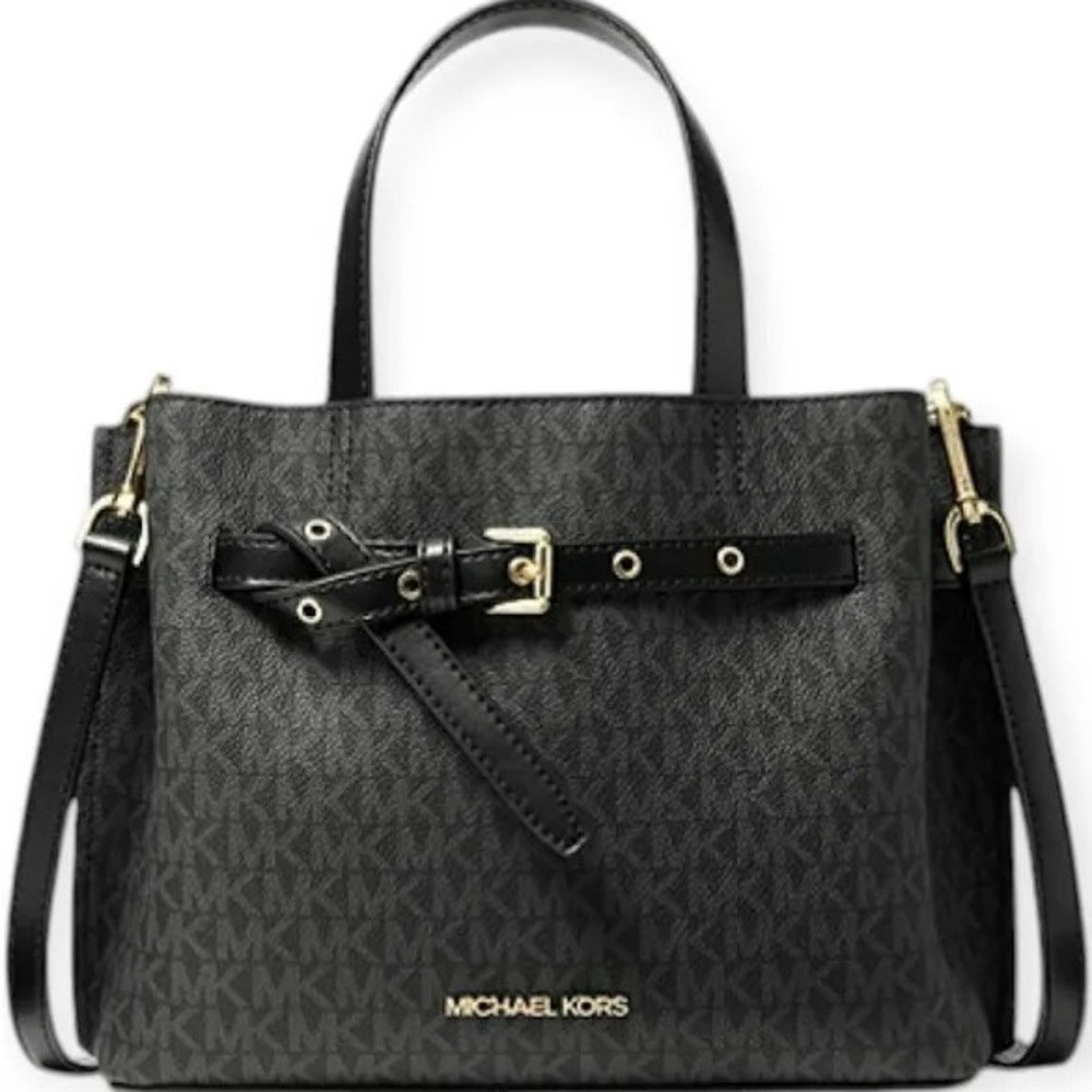 Michael Kors Black Satchel with Gold Hardware